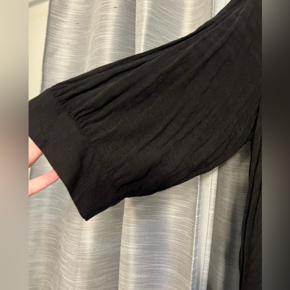 New Directions Black Button-Front Blouse - Picture 4 of 6